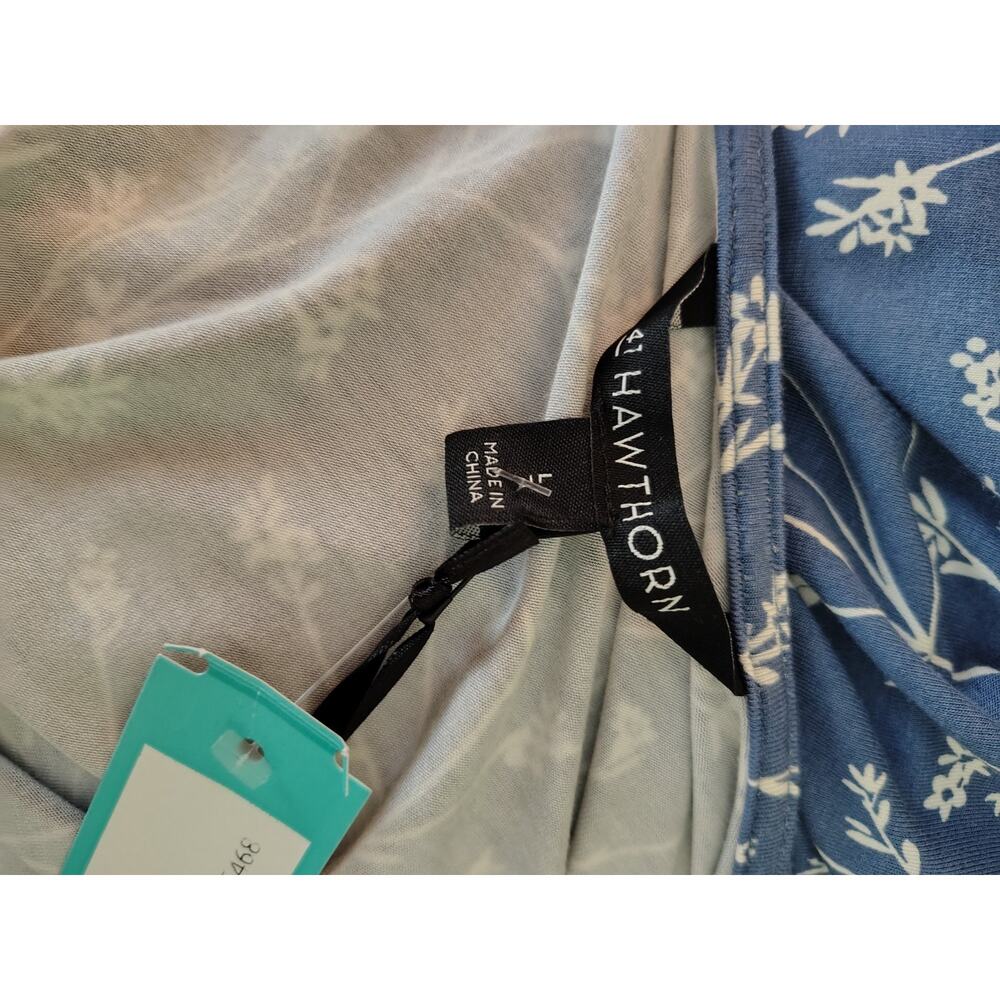 41 Hawthorn Maxi Dress Blue Floral Adelina Sleeveless Elastic Waist V Neck L - Picture 10 of 10
